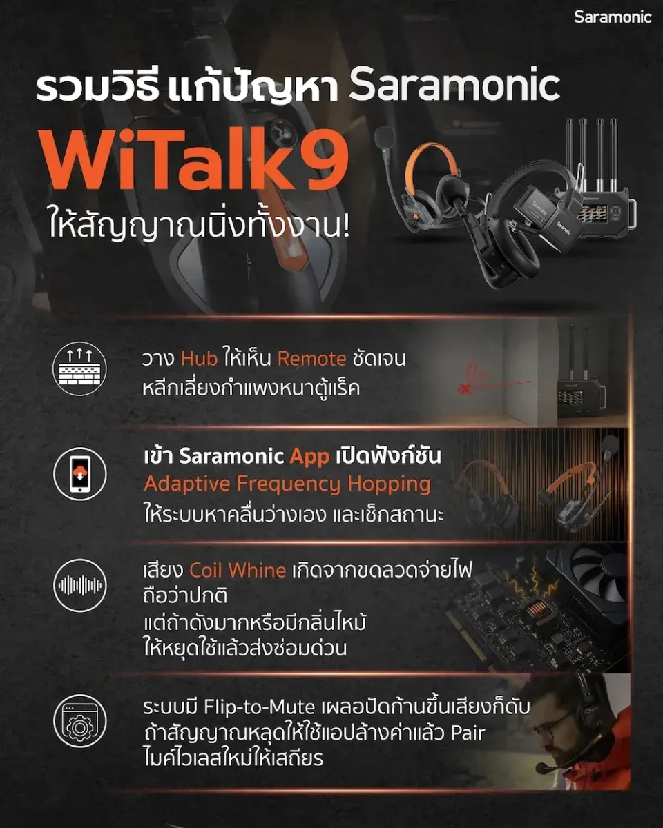 รวมวิธีแก้ปัญหาและตั้งค่า Saramonic WiTalk9 ให้เสถียรที่สุดสำหรับงานอีเวนต์-The Digital STM Company Limited