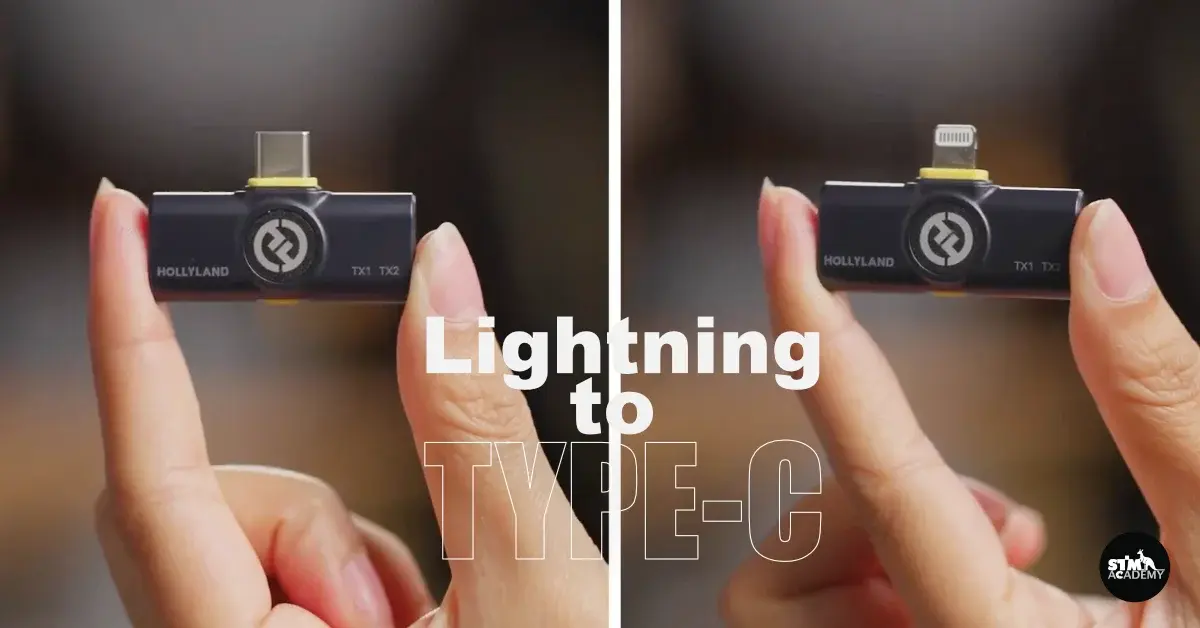 ไมค์ Hollyland ตัวรับ Lightning กับ iPhone 15